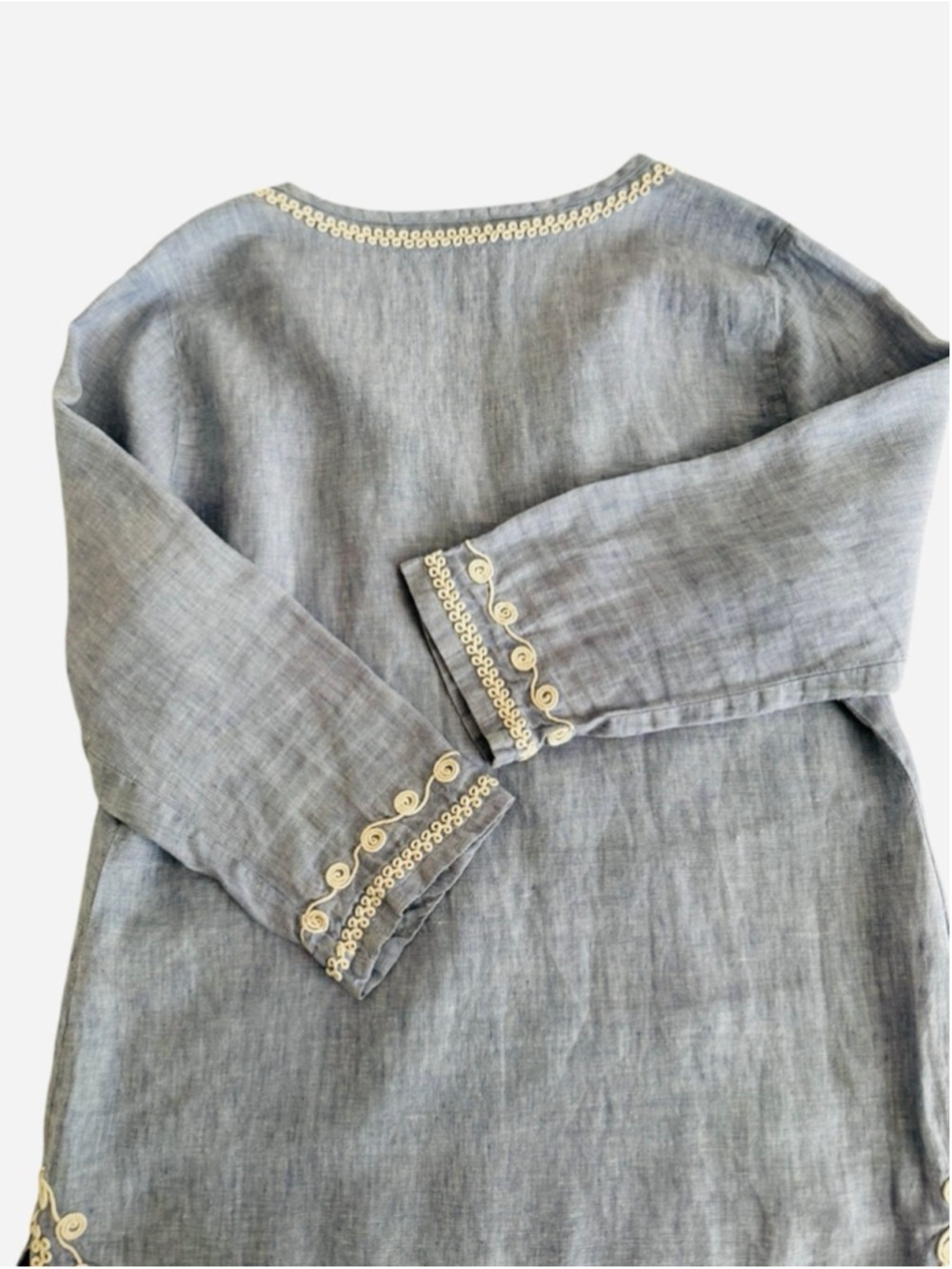 Vineyard Vines Blue Linen Chambray Tunic Size Medium - Picture 5 of 10
